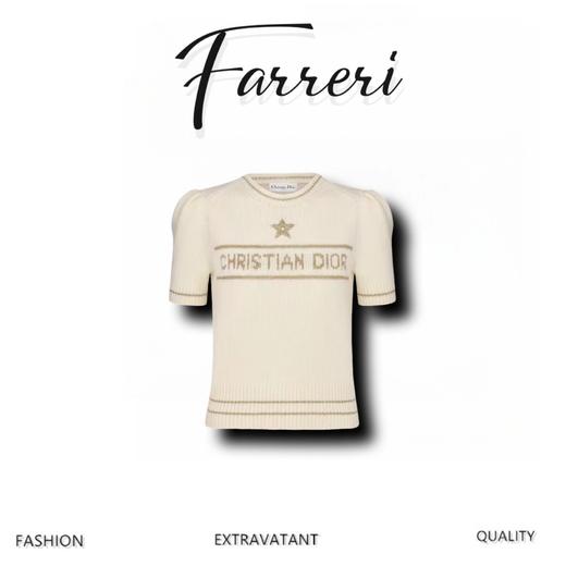 D家 新款提花字母logo星星💫圆领短袖针织衫毛衣 商品图0