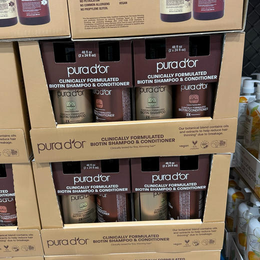 脱发严重的亲们看过来👉Pura dor 玫瑰金防脱固发洗发水709ml+护发素709ml，蕴含丰富的Pure & USDA高纯度阿甘油，DHT阻断剂等天然植物成分，无硅油，无防腐剂起泡剂等，天然有机 商品图2