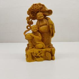 和合二仙°°黄杨木雕摆件