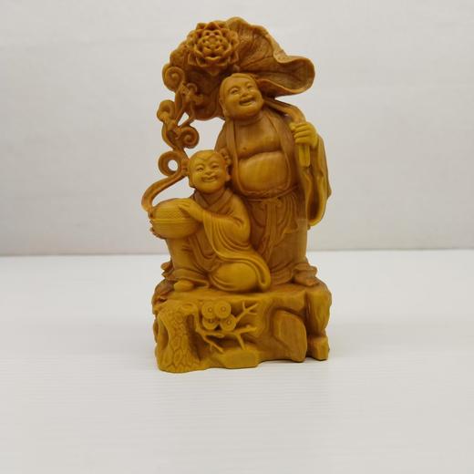 和合二仙°°黄杨木雕摆件 商品图0