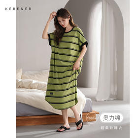 可人儿小众设计师新款奥力绵女士睡衣夏季短袖少女睡裙可外穿家居