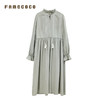 Famecoco女装连衣裙高腰长裙花瓣袖花边领女FAB6FA012 商品缩略图4