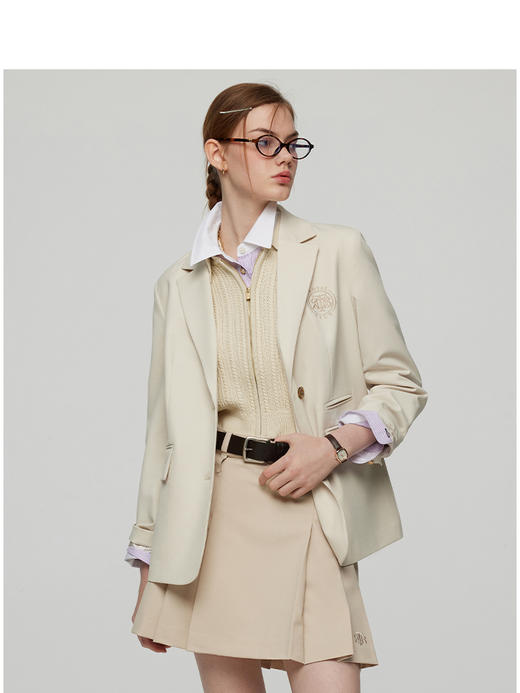 Teenie Weenie小熊字母西装外套女夏季女西服TTJK252302W 商品图0