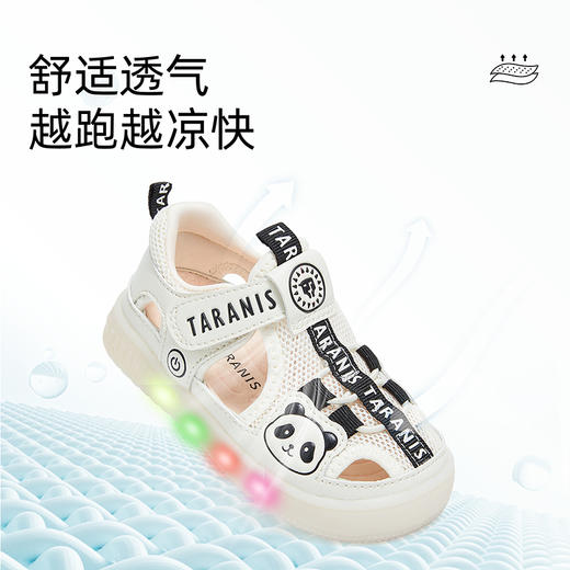 泰兰尼斯2025新款凉鞋儿童夏季男女宝宝鞋子防滑软底童鞋闪灯鞋  T07T5B6278 商品图2
