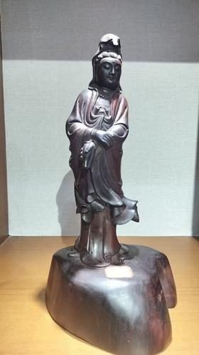 观音摆件小叶紫檀16*31cm