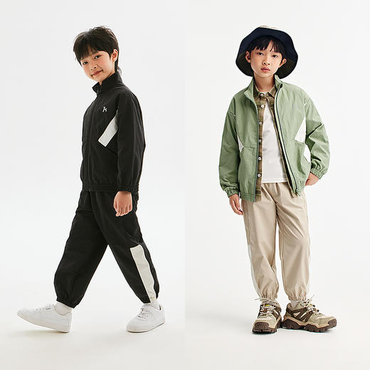 森马儿童外套春季撞色拼接户外风上衣男童宽松立领休闲装时尚潮流 商品图3