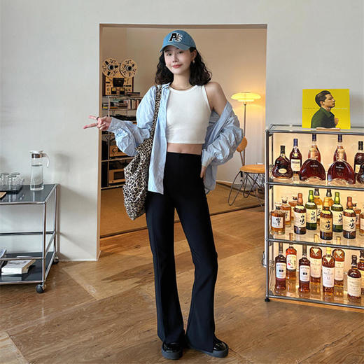 BeauMuse 高腰垂感开叉喇叭裤（预售3-5天发货） 商品图6