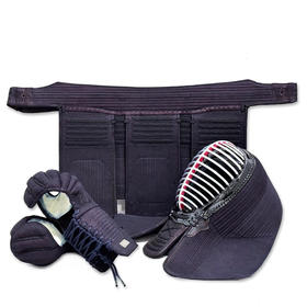 【閃PREMIUM】紺革織刺款 日本抗菌技术 剑道护具 整套