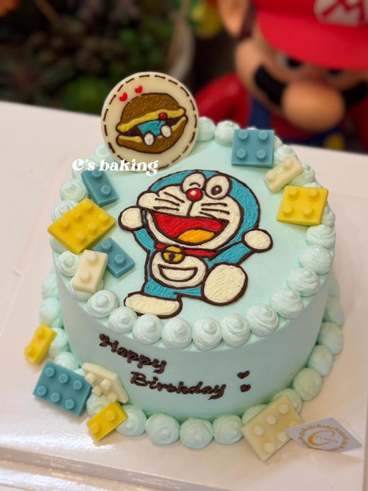 （手绘）乐高叮当/哆啦A梦 忌廉蛋糕（默认自提，收费配送请联系客服） 商品图0
