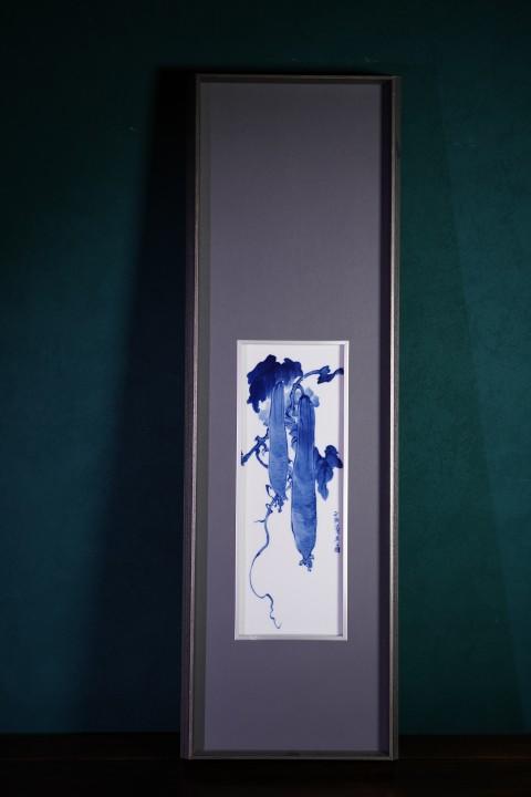 青花丝瓜瓷板 商品图0