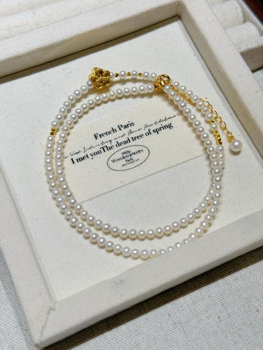 足金桃花珍珠颈链 商品图0