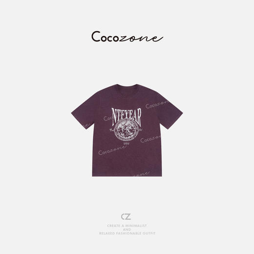 COCO ZONE 2025新款美式百搭字母图案短袖T恤ACD1A0219 商品图0