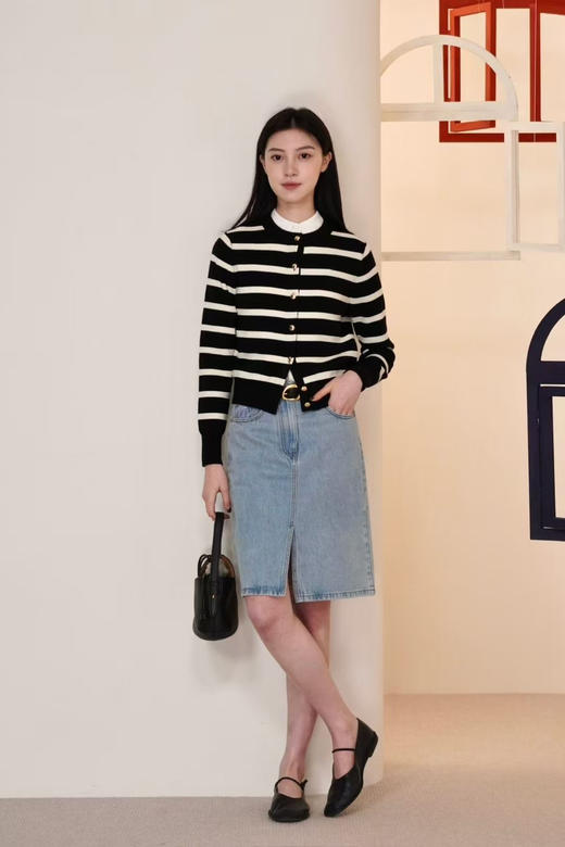 小禾1:1吐血推荐---25春100%细羊毛条纹开衫毛衣 【包邮+三天无理由退换】 商品图7