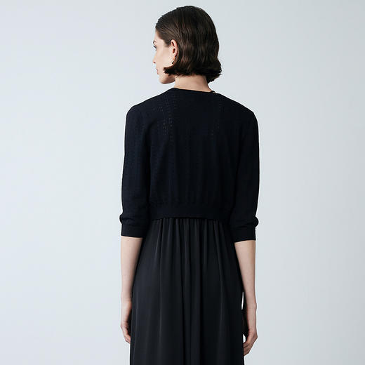 EITIE爱特爱夏季新款通勤气质显瘦纯色针织开衫7801507 商品图9