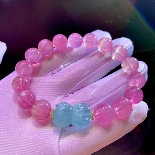 11mm-12mm单圈卢比来猫眼碧玺手链 商品图0