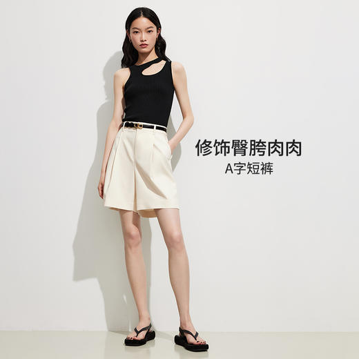 simplepieces夏季新品SPS休闲裤经典褶裥百慕大短裤 商品图2