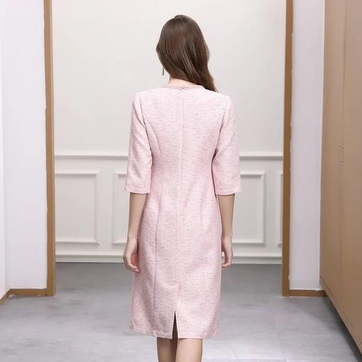 【自】全新升级【铂金会员431/天猫579/差价148】(20225) 洛诗琳2025春季新款时尚优雅收腰显瘦日常粉色小香风连衣裙 商品图3