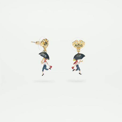 订购6周到｜Les Nereides-tiges-撑伞的少女 耳钉［法国设计师］ 商品图1