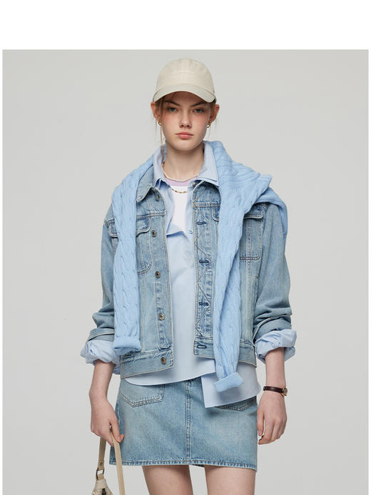Teenie Weenie小熊卡通字母牛仔外套女夏季女外套TTJE252302W 商品图3