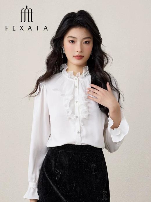 3楼FEXATA服饰(新百购) 法式宫廷感荷叶边衬衫 商品图0