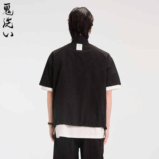 ONIARAI/鬼洗25春夏新品茶文化立领半拉链短袖衬衫男式 B740026 商品图1