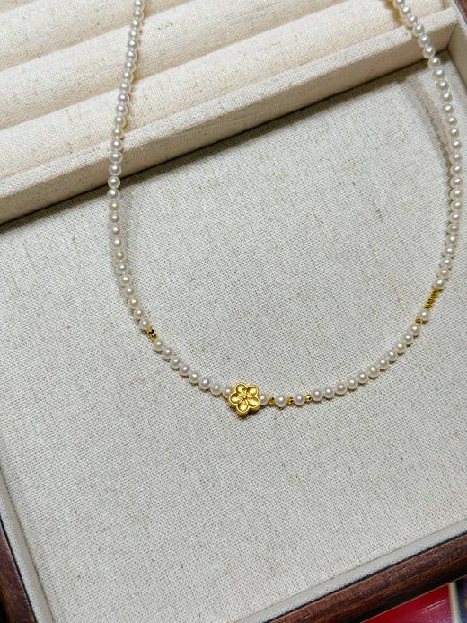 足金桃花珍珠颈链 商品图1