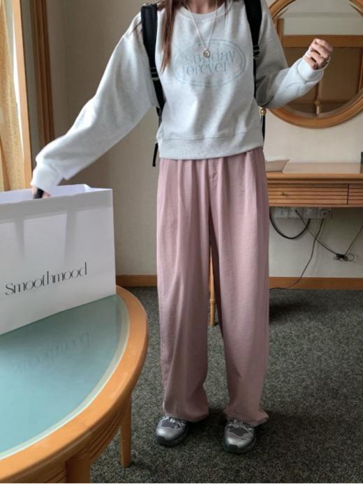 🔥爆火的断货王神裤【仟梓赫 多巴胺小粉阔腿裤】💕还是赵露思、虞书欣同款 ➽多巴胺小粉裤，😍入春第一条裤子认准它‼️  商品图5