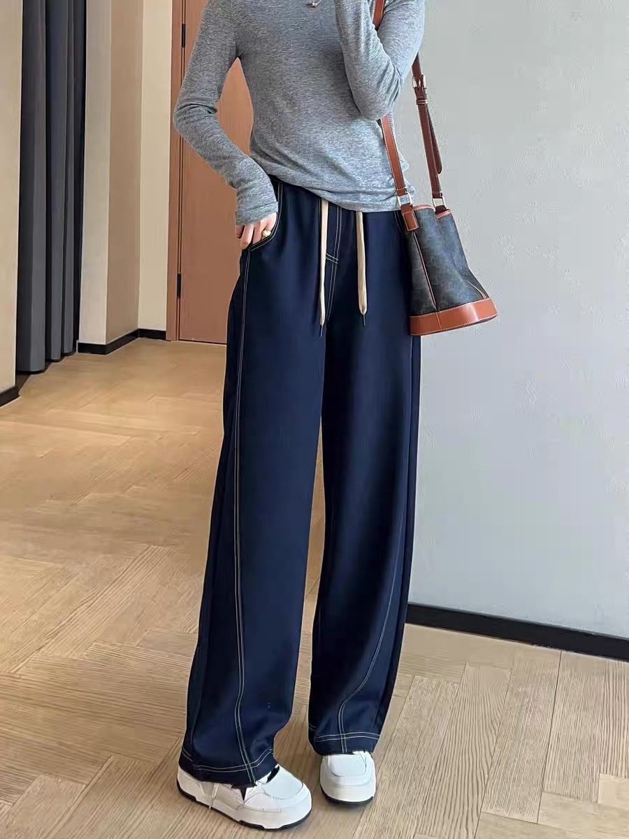 云仓【9821】老钱风显瘦神裤 凉感 阔腿裤直筒裤