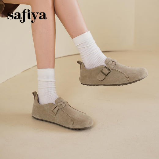 预售10天|Safiya/索菲娅2025春新款复古勃肯鞋深口懒人软底单鞋SFD1112272 商品图6