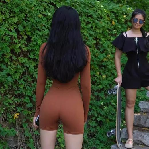 跃牌【安琪拉系列】新款欧美运动连体衣长袖健身外穿高弹高强度跑步瑜伽连体短裤夏LTY-012 商品图2