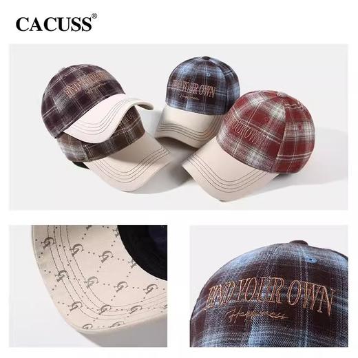 【2025春夏cacuss草帽】CACUSS帽子女2025春夏季磨毛潮牌刺绣棒球帽韩版复古遮阳鸭舌帽男BQ250898 商品图3