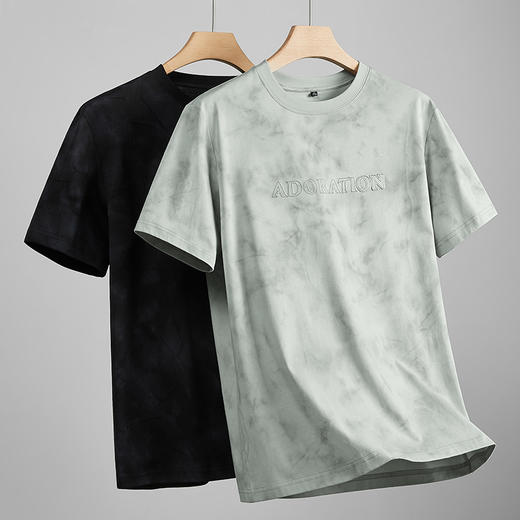 【棉质】【DKP】大依优型大码圆领T恤轻奢休闲短袖男宽松T恤上衣胖子 商品图0