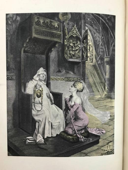 薄伽丘《十日谈》（全2卷合订1册） 路易·查隆16幅经典插图 漆布精装大32开 商品图8