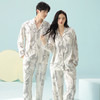 【抗菌新疆棉】自然醒「法式情长」情侣睡衣女春秋抗菌棉男士长袖开衫宽松大码家居服套装JLM 商品缩略图7