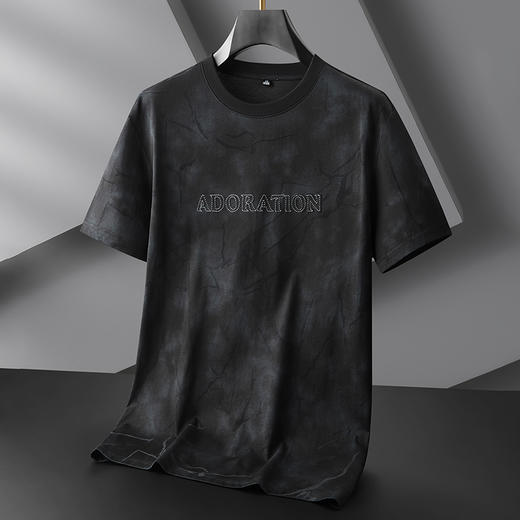 【棉质】【DKP】大依优型大码圆领T恤轻奢休闲短袖男宽松T恤上衣胖子 商品图3