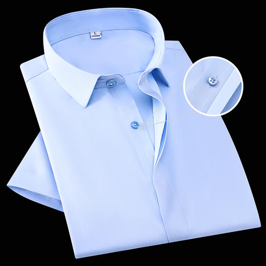 【莫代尔】【DKP】大依优型大码短袖衬衫翻领休闲纯色半袖男宽松商务上衣胖子加肥加大 商品图1