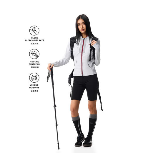 FDR官方店 速干长袖运动骑行服开衫外套女春季拉链修身显瘦上衣 商品图0