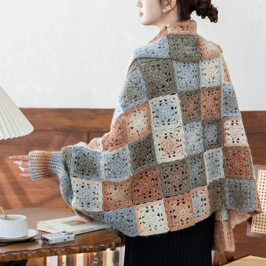 苏苏姐家漫野大披肩手工diy钩针编织毛线团材料包 商品图3