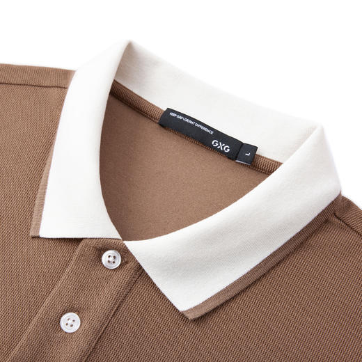 GXG夏季波浪纹双面提花翻领休闲polo衫男短袖 商品图3