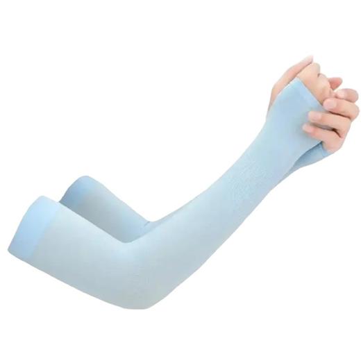 9.9买一送一 韩版夏季冰袖防晒袖套跑男骑行手套户外薄款冰丝冰袖女 商品图4