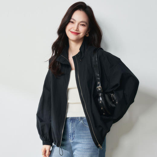 25春季酷飒休闲户外工装风小立领廓形夹克宽松拉链时尚外套！ 商品图2