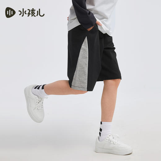 水孩儿童装夏季新款男童五分裤针织中大童短裤拼色舒适百搭裤子 商品图4