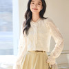 VICTORIA&VERA春季“温柔姐姐”系列白月光风木耳边繁复刺绣立体花衬衫 商品缩略图5