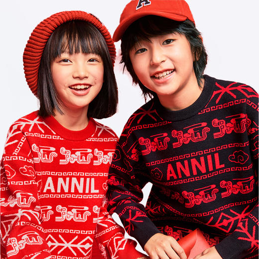 男女童圆领长袖针织衫春季新款安奈儿童装EM514008 商品图2