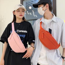 时尚腰包女韩版轻便尼龙布街头潮流百搭胸前包休闲旅行单肩斜挎包