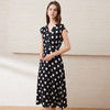 EITIE爱特爱时尚复古撞色波点V领收腰显瘦无袖连衣裙2025夏季新款B2507624 商品缩略图1