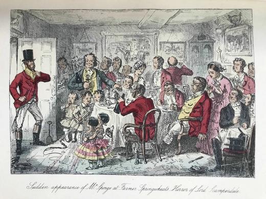 约1900年 瑟蒂斯《司彭吉先生的运动之旅》 约翰·里奇近百幅版画插图（含多幅彩色） 漆布精装大32开 商品图8