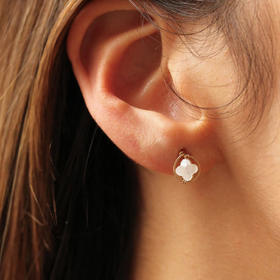 北京仓｜YAY-SWAN-珍珠母贝 四叶草 耳钉［法国设计师］