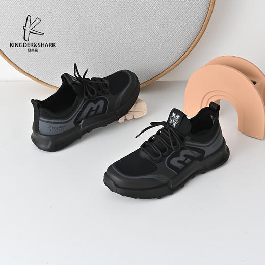 经典鲨2025年春季新款男士系带透气跑步休闲鞋KW10-513011 商品图1