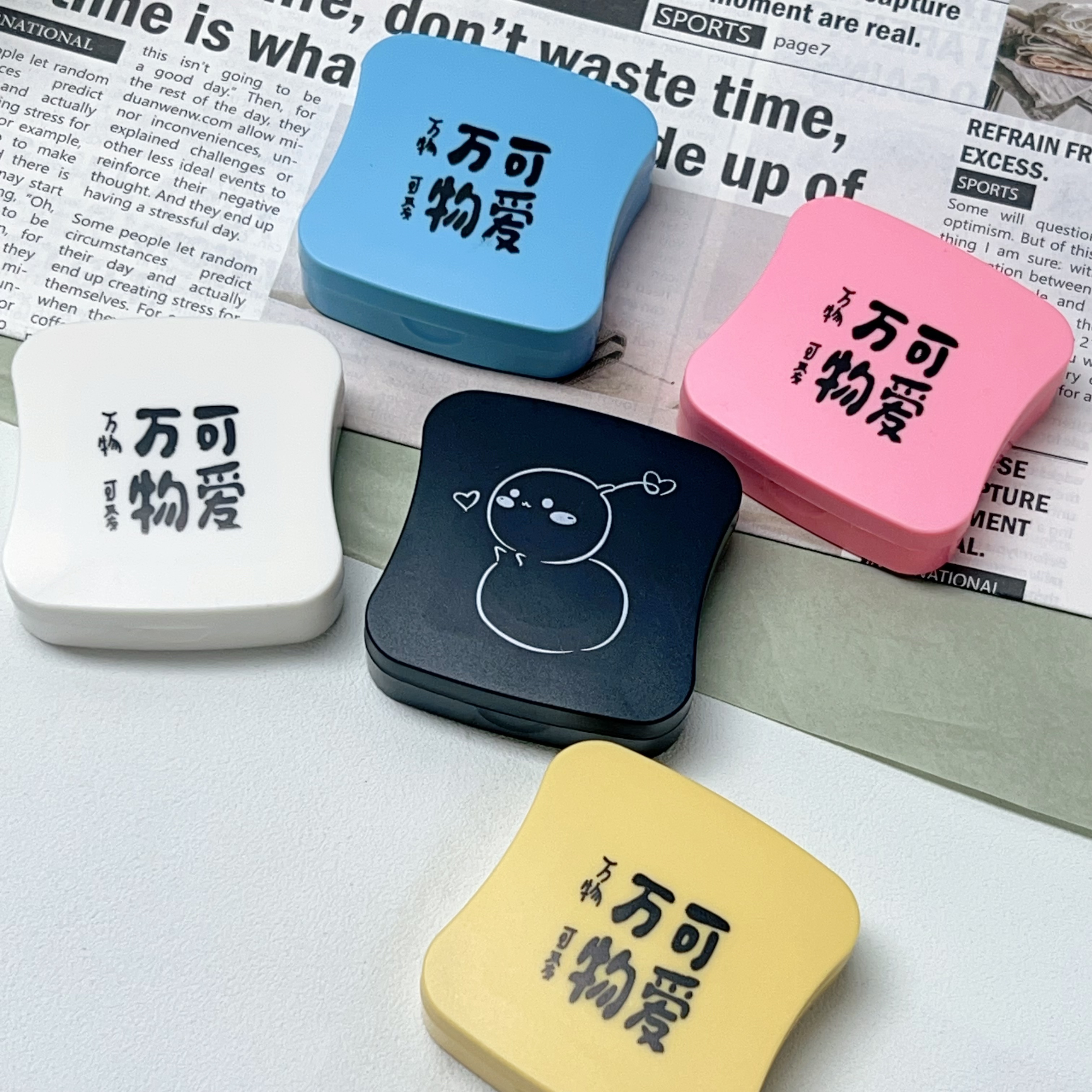 新款卡通可爱隐形眼镜盒美瞳盒伴侣盒XF555